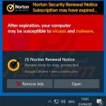 L'escroquerie pop-up de l'abonnement Norton a expiré aujourd'hui promue via les notifications du navigateur (exemple 3)