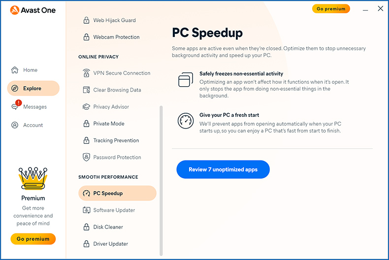 Accélération d'Avast One PC
