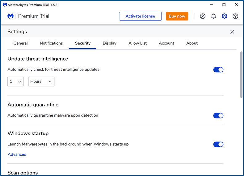 Fonctionnalités de sécurité Premium de Malwarebytes