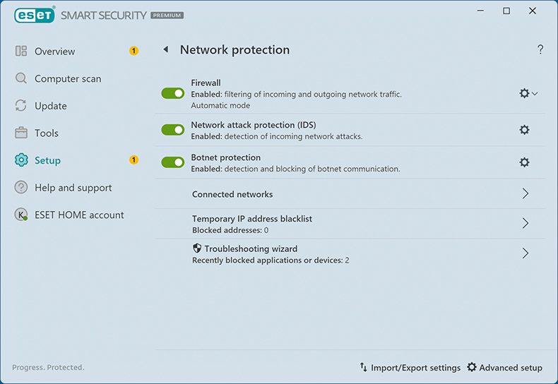 Protection réseau antivirus ESET NOD32