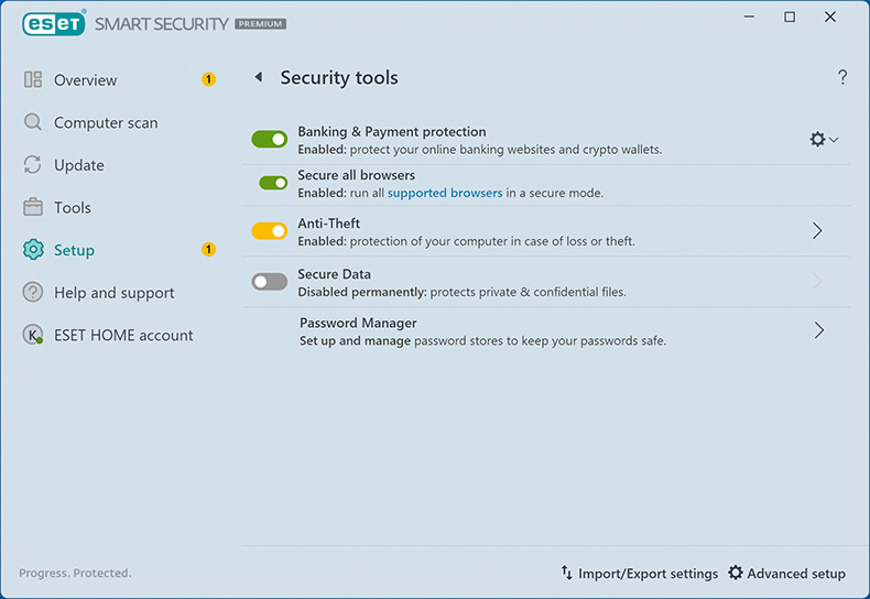 Outils de sécurité antivirus ESET NOD32