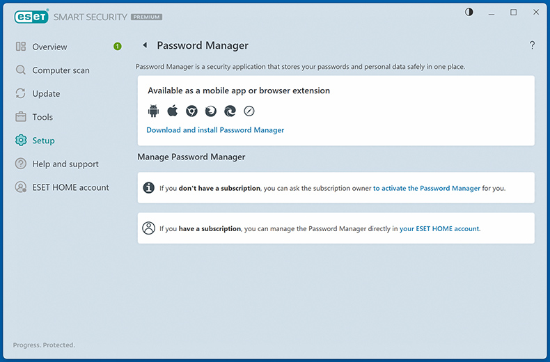 ESET Home Security Premium Gestionnaire de mots de passe