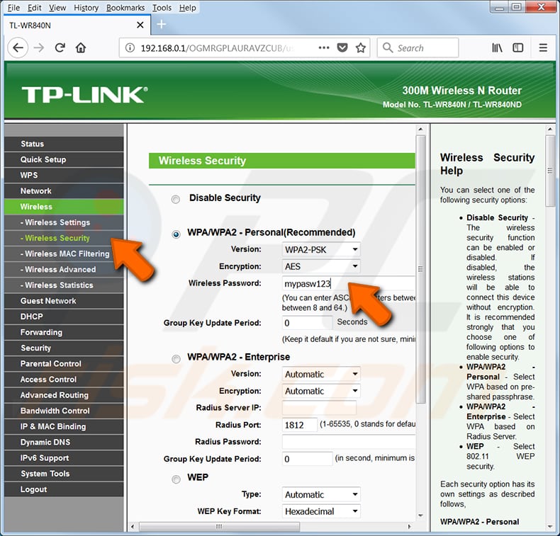 trouvez votre mot de passe wi-fi tp link routeur tl-wr540n étape 2