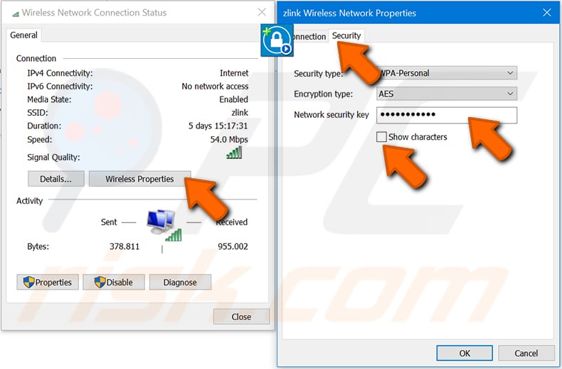 trouver votre mot de passe wi-fi sur un ordinateur Windows dans Windows 10 étape 4