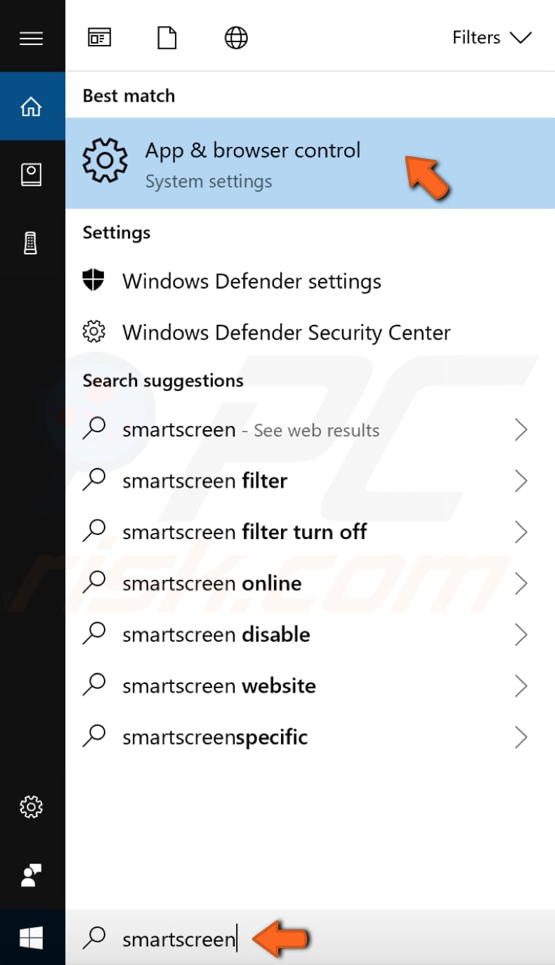 désactiver Windows SmartScreen étape 1