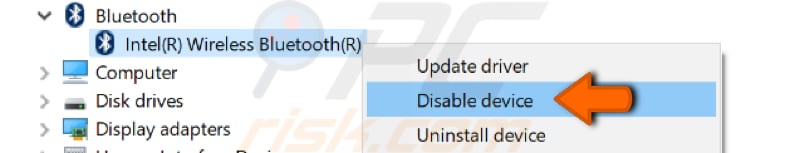 réactiver le périphérique Bluetooth étape 2