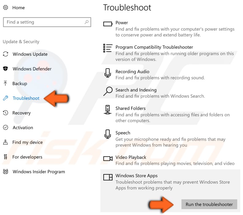 exécuter l'étape 2 de l'utilitaire de résolution des problèmes Windows