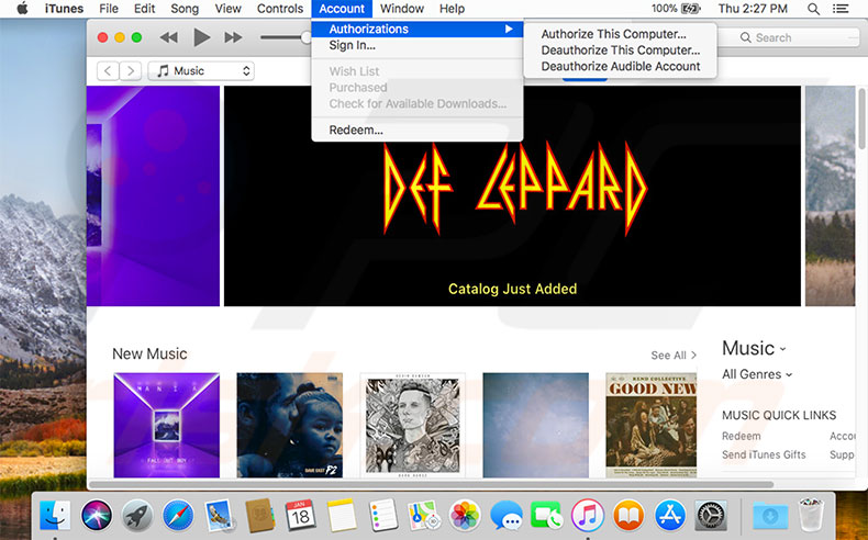 itunes deauthorization macbook