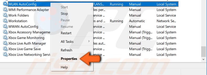 changer le type de démarrage du service wlan autoconfig étape 2