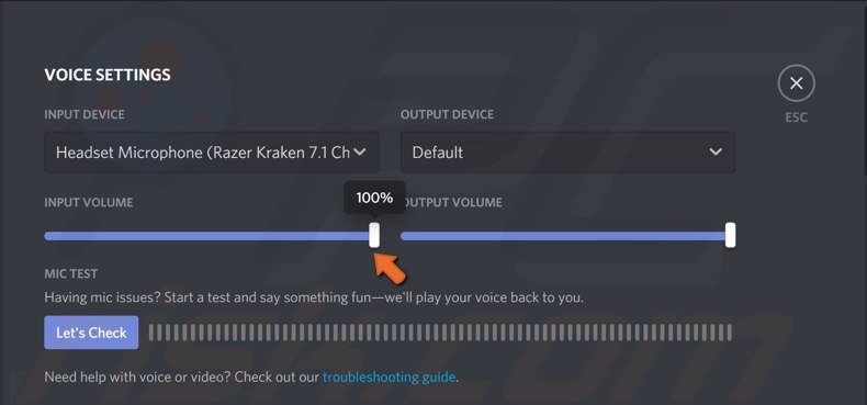 régler le volume d'entrée au maximum