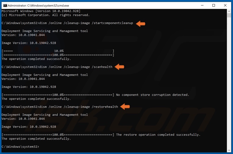 Exécuter les commandes DISM dans CMD