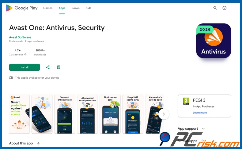 Avast sur Google Play