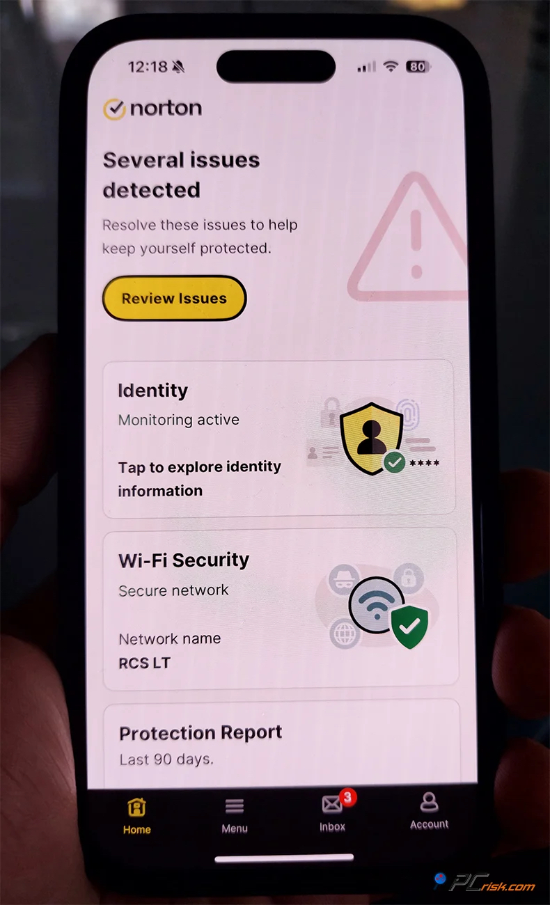 Antivirus Norton pour iPhone