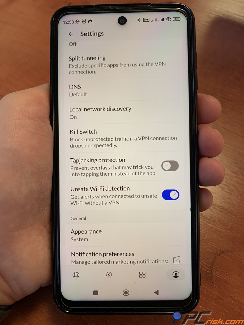 Kill switch NordVPN sur Android