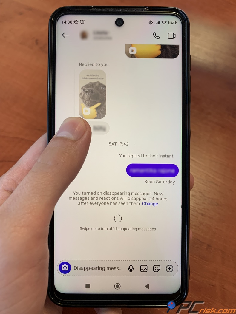 Désactiver les messages éphémères d'Instagram