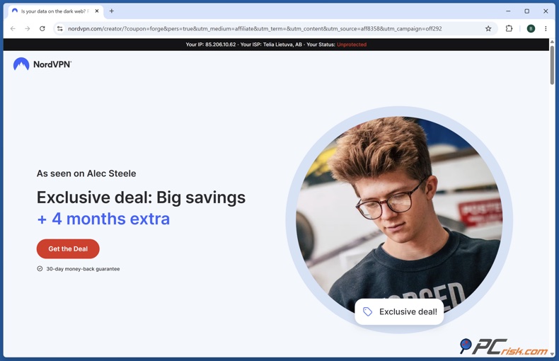 Offre NordVPN Alec Steele