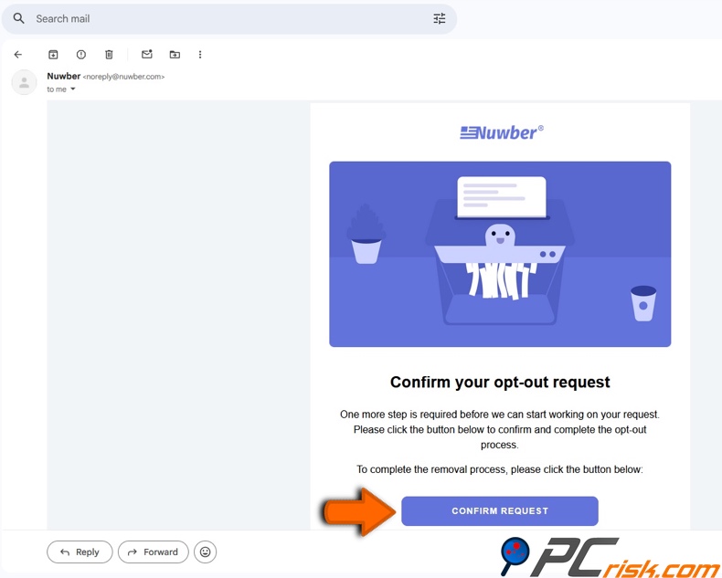 Désinscription de Nuwber 6