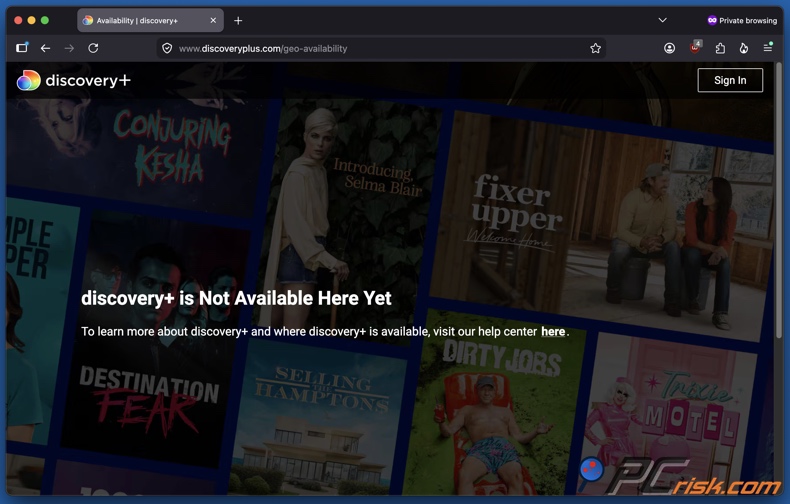 Discovery plus non disponible