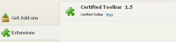 barre d'outils certified dans firefox