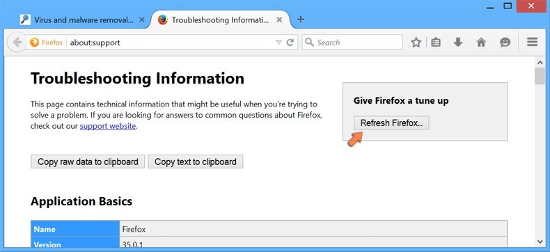 Restaurer les paramètres à défaut de Mozilla Firefox - cliquez le