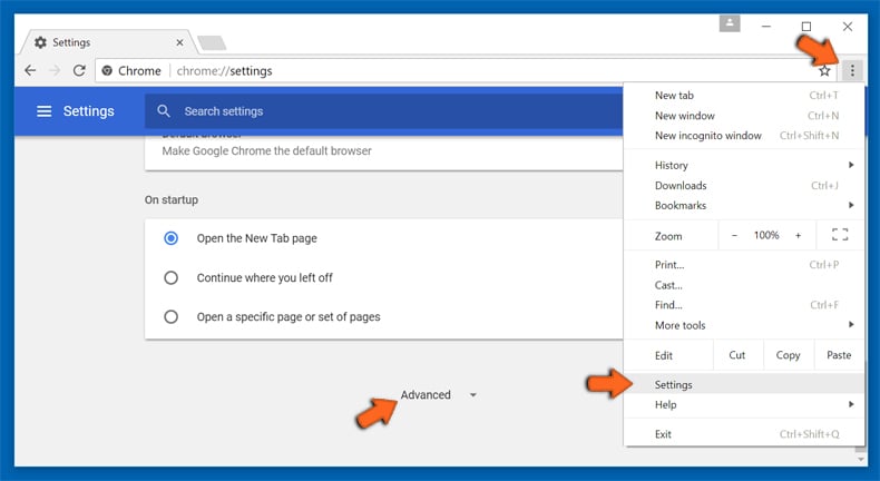 restauration des options de Google Chrome étape 1