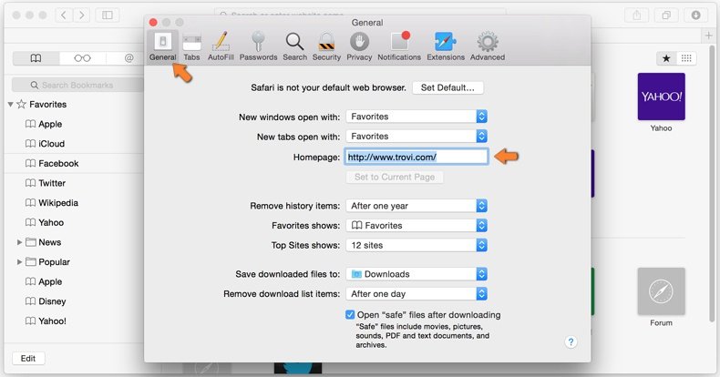 supprimer pirate navigateur de Safari 3