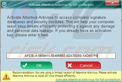 Activer l'Antivirus en utilisant une clé d'enregistrement récupérée