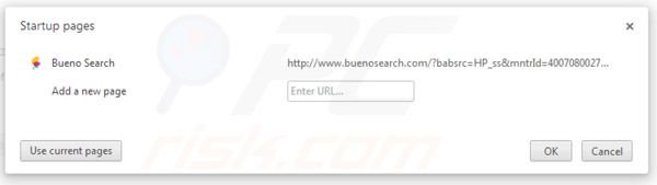 Page d'accueil de BuenoSearch dans Google Chrome