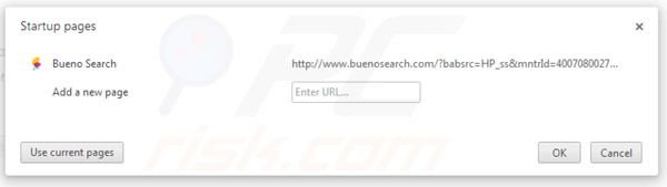 Page d'accueil de BuenoSearch dans Google Chrome