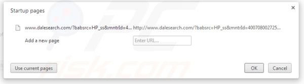 Page d'accueil de Dalesearch dans Google Chrome