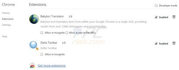 suppression de la redirection vers delta-search.com dans Google Chrome