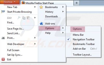Options Mozilla FireFox
