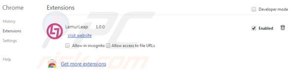 Suppression de LemurLeap dans Google Chrome