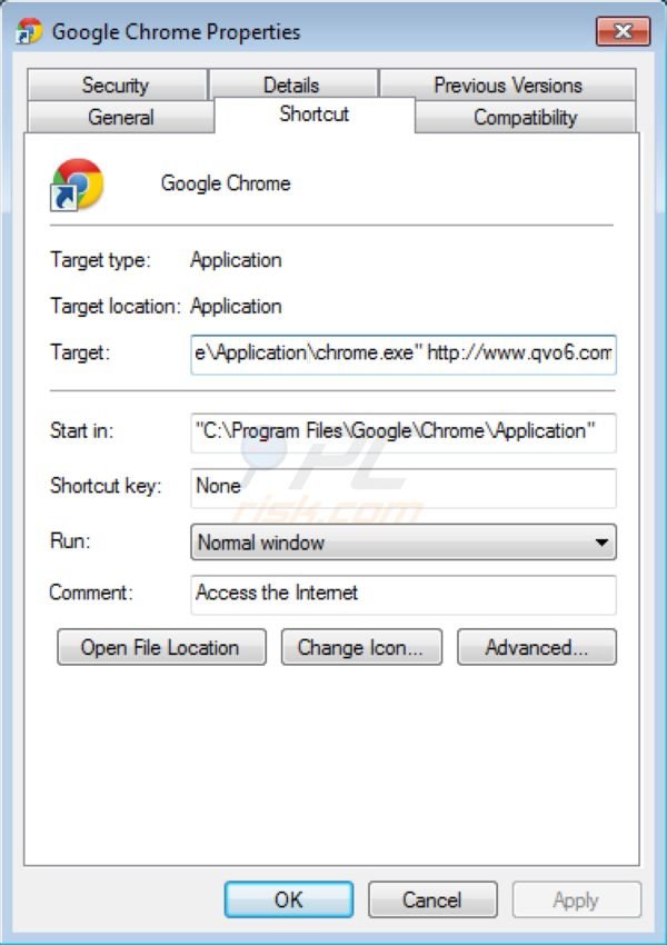 Suppression du pivrate de navigateur Qvo6.com dans Google Chrome
