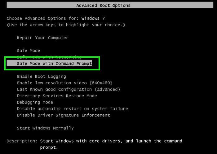 Repartez votre oridnateur en mode sans échec avec la Command Prompt