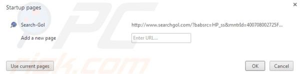 page d'accueil dans Searchgol dans Google Chrome