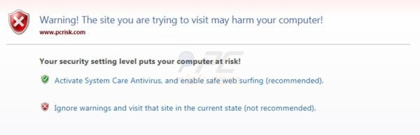 l' Antivirus System Care Antivirus bloque l'accès aux sites web légitimes