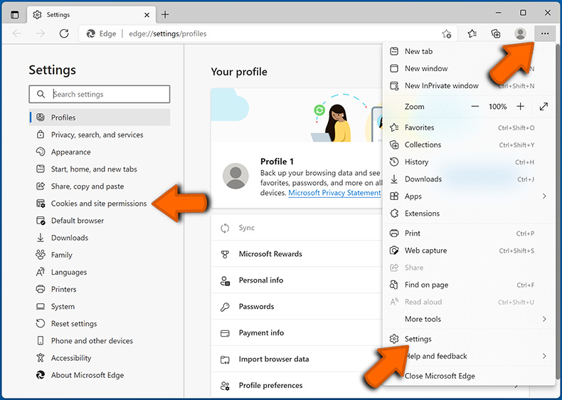 Désactiver les notifications du navigateur Web dans Microsoft Edge (étape 1)