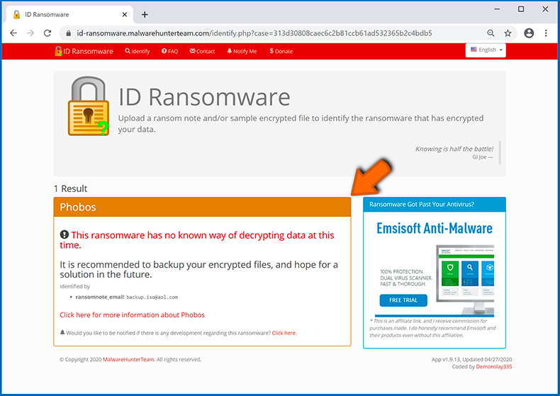 Identifier l'infection de type ransomware (étape 5)