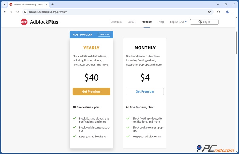 Adblock Plus Tarification