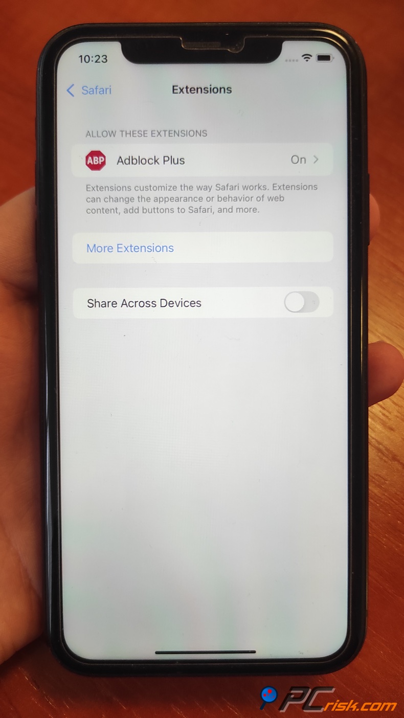 Adblock Plus extension pour Safari sur iOS