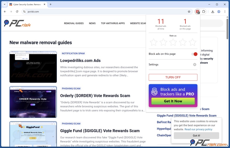 Adlock navigation extension