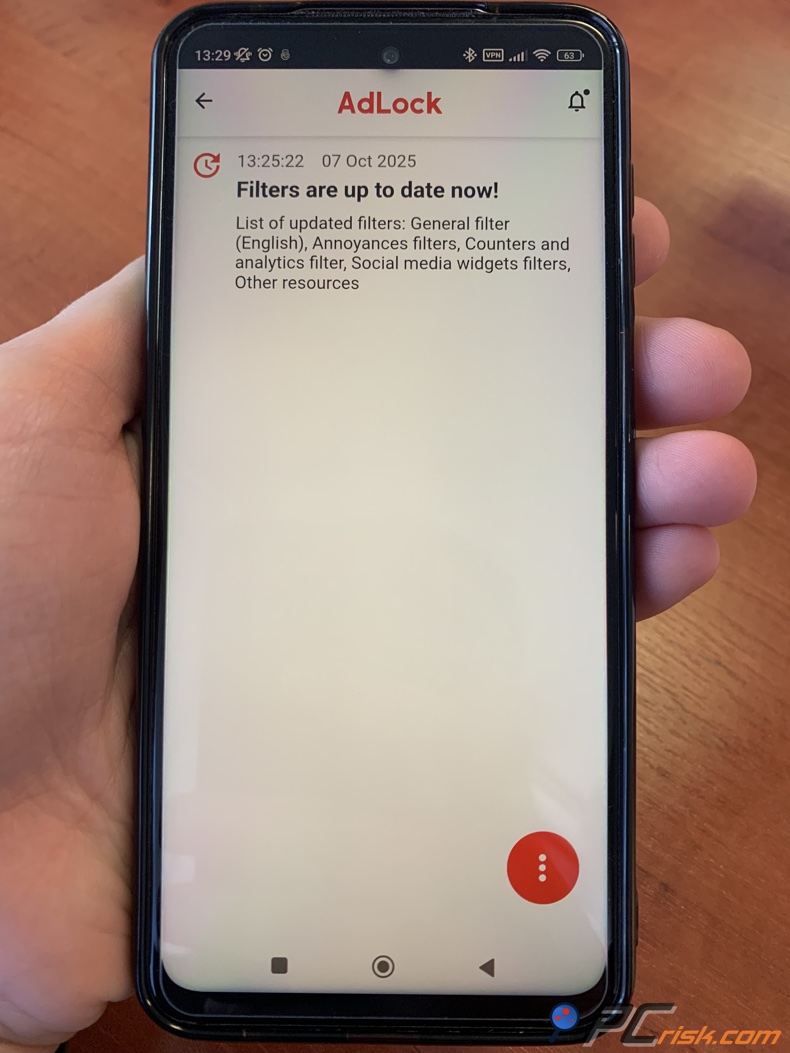 AdLock pour la mise à jour Android