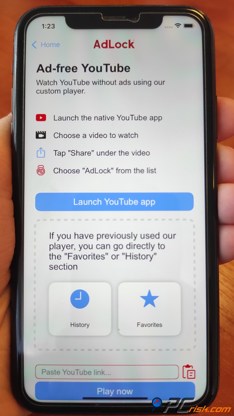 AdLock pour iOS sans publicité YouTube