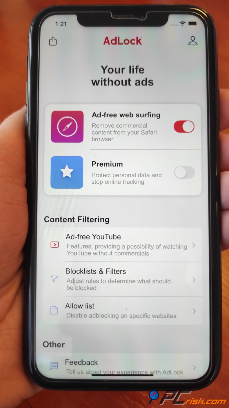 AdLock pour le tableau de bord iOS