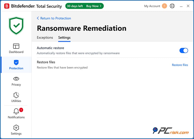 bitdefender ransomware protection