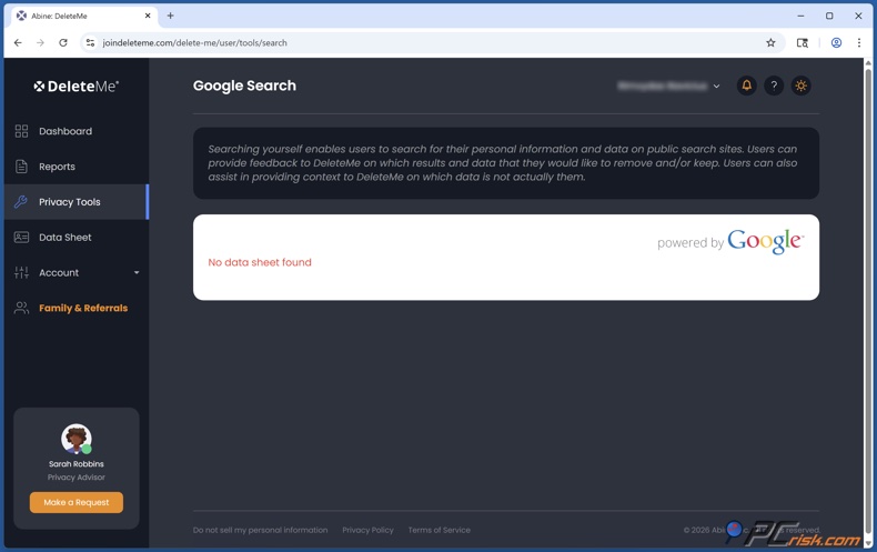 DeleteMe Recherchez vous