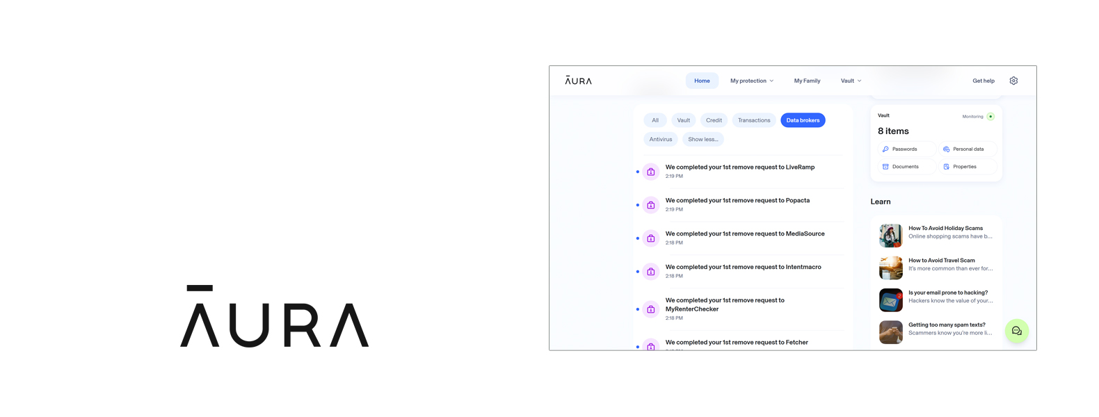Aura En-tête du service de suppression des données