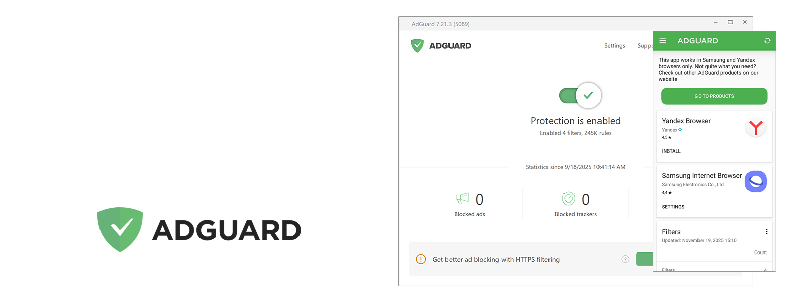En-tête du meilleur bloqueur de publicités AdGuard