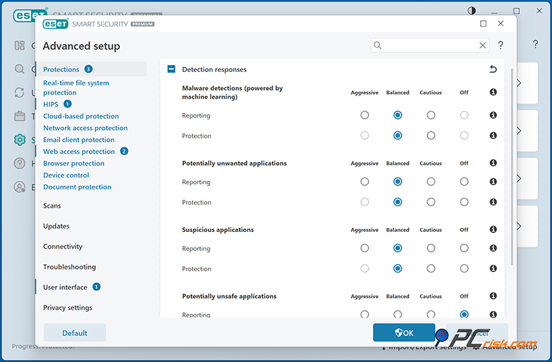 ESET Configuration avancée